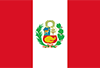 Bandera de Perú compuesta por tres franjas verticales, en los laterales son de color rojo y en el medio blanca